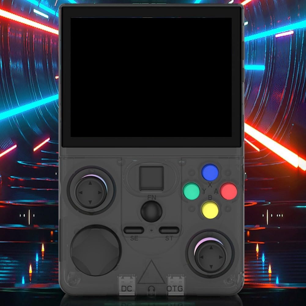 Console di gioco portatile open source con schermo HD da 3,5 pollici, supporto multiplayer WiFi, vibrazione, dispositivo di gioco retrò per viaggi, materiale ABS (nero)