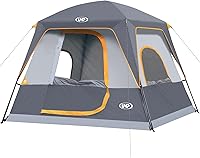 UNP 4-Person Portable Cabin Tent: Easy 3-Min Setup, Waterproof Rainfly, Spacious 8x7x72" for Camping Hiking