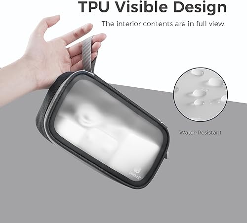 Miniatura 3 de pack all Organizador electrónico transparente, bolsa organizadora de cables de TPU, organizador de viaje de cable compacto para cables, cargadores,