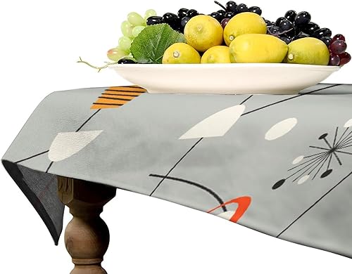 Miniatura 1311 de Mantel floral hippie, diseño retro de los años 70, naranja, rosa, azul, floral, bohemio, estampado estético de margaritas, para fiesta, picnic