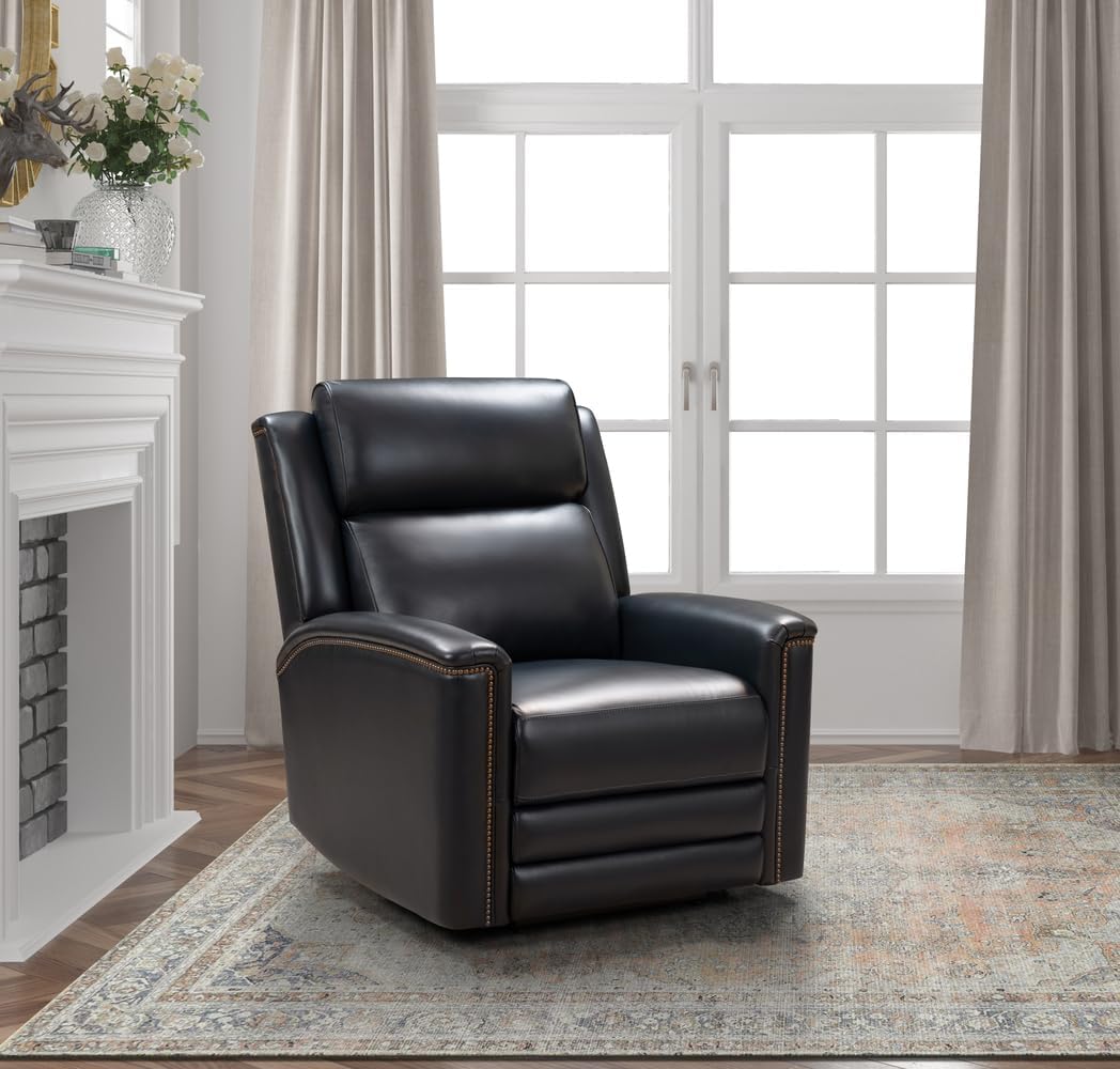 BarcaLounger Tomas Power Recliner in an upright position in a living room setting.