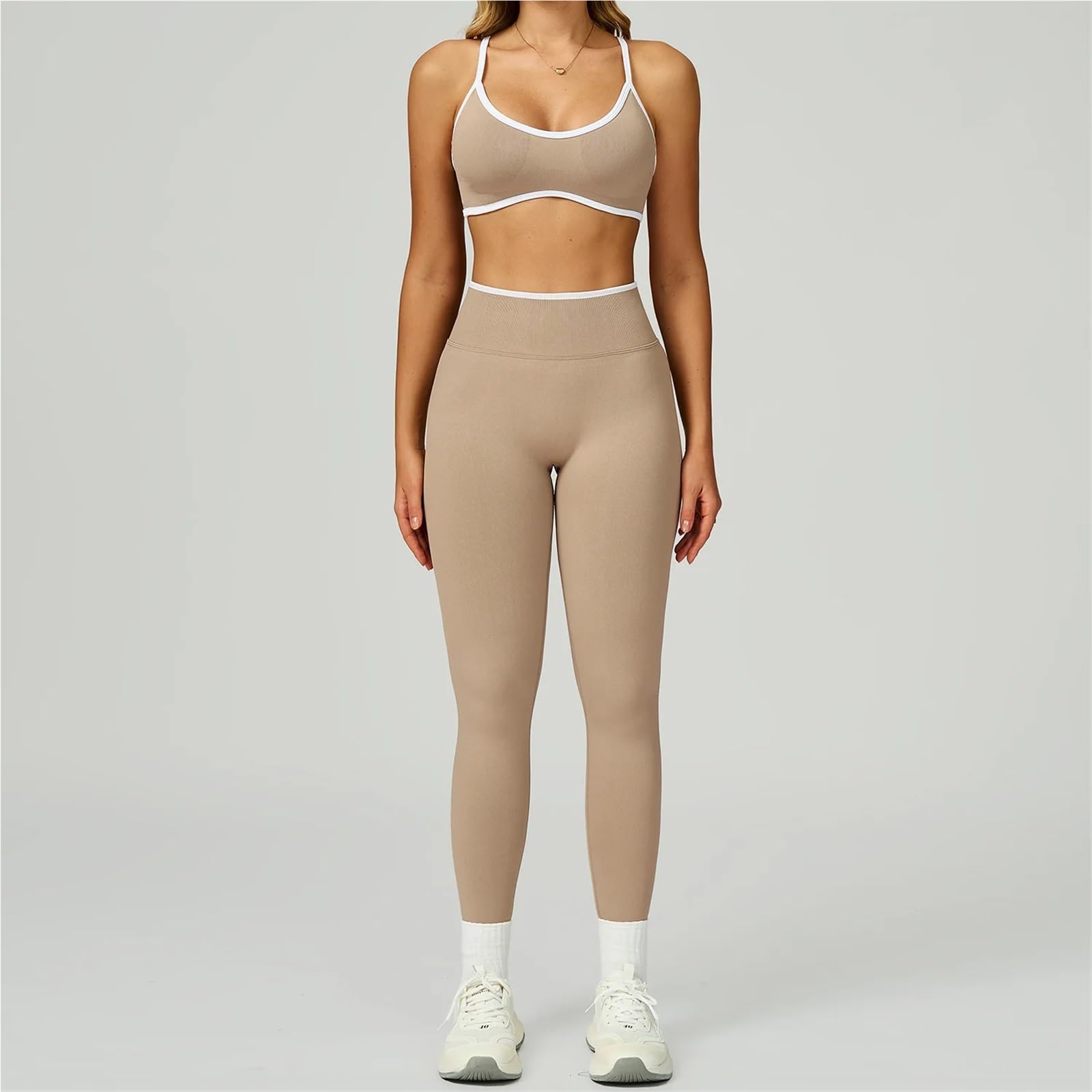 Set da yoga da donna Set da yoga 2 pezzi senza cuciture, tute palestra for donna, allenamento, abbigliamento sportivo, lungo sexy