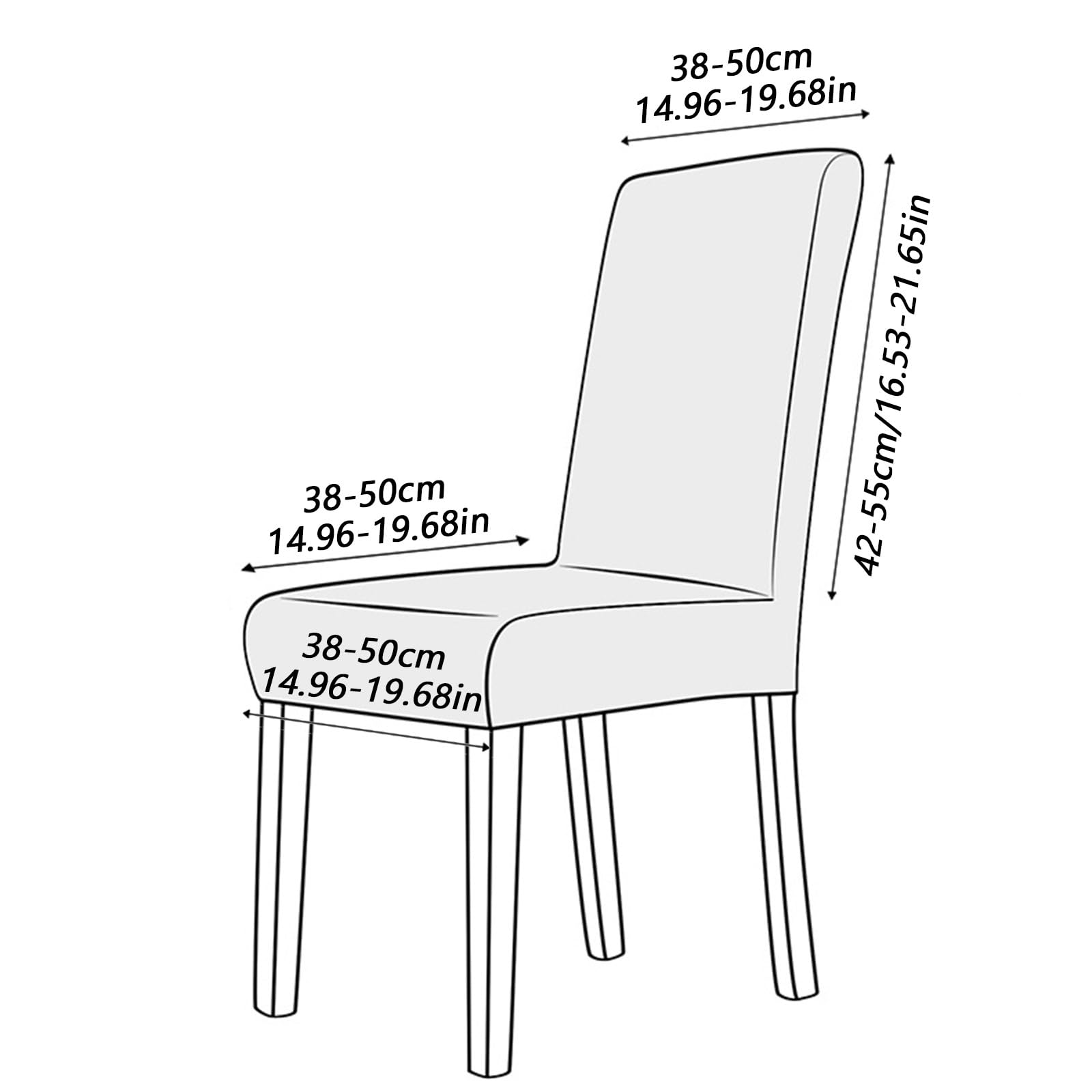 Lot de 4 housses de chaise de salle à manger extensibles, amovibles et lavables pour la maison et l'hôtel, décoration quatre saisons, bleu lac