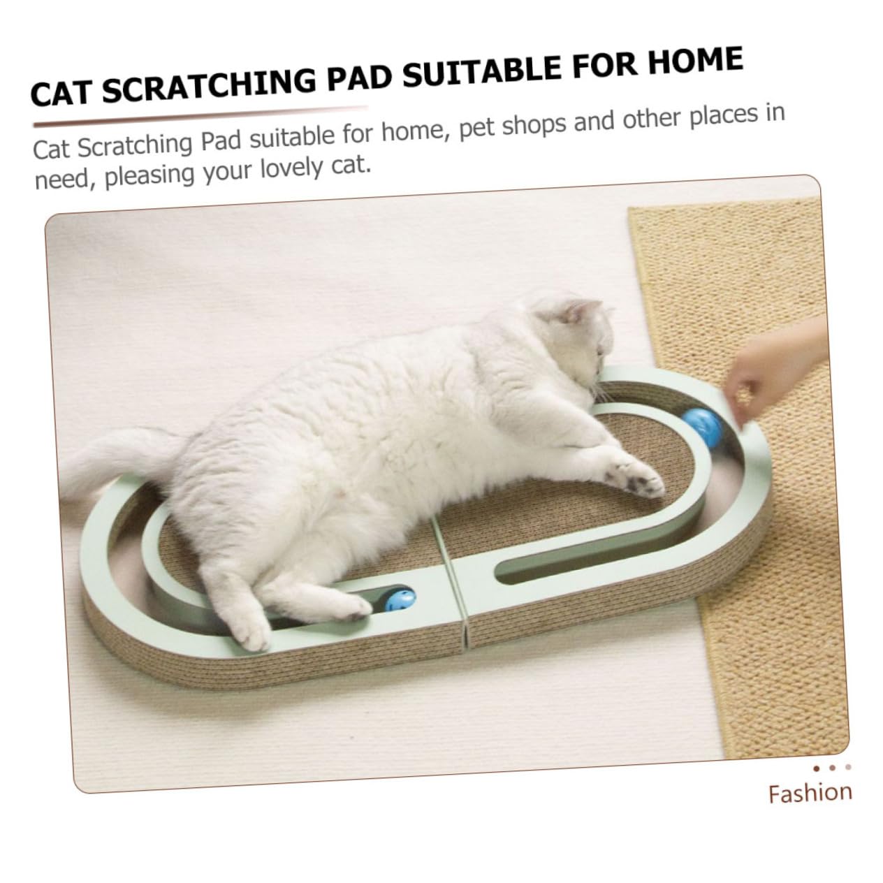 Tablero Rascador para Gatos de Cartón Ondulado con Pelota y Hierba Gatera 100% Natural
