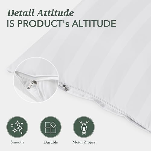 Miniatura 5 de Oubonun Juego de 2 almohadas de cama tamaño Queen, alternativa al plumón, colección de hotel, almohada de apoyo y esponjosa para personas que