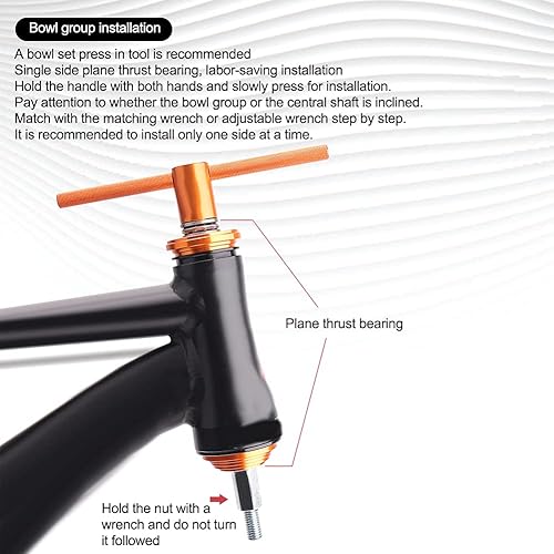 Miniatura 6 de Auriculares para bicicleta, aleación de aluminio, cubierta corta, accesorios cónicos, tubo de cabeza (1.732-2.205 in)