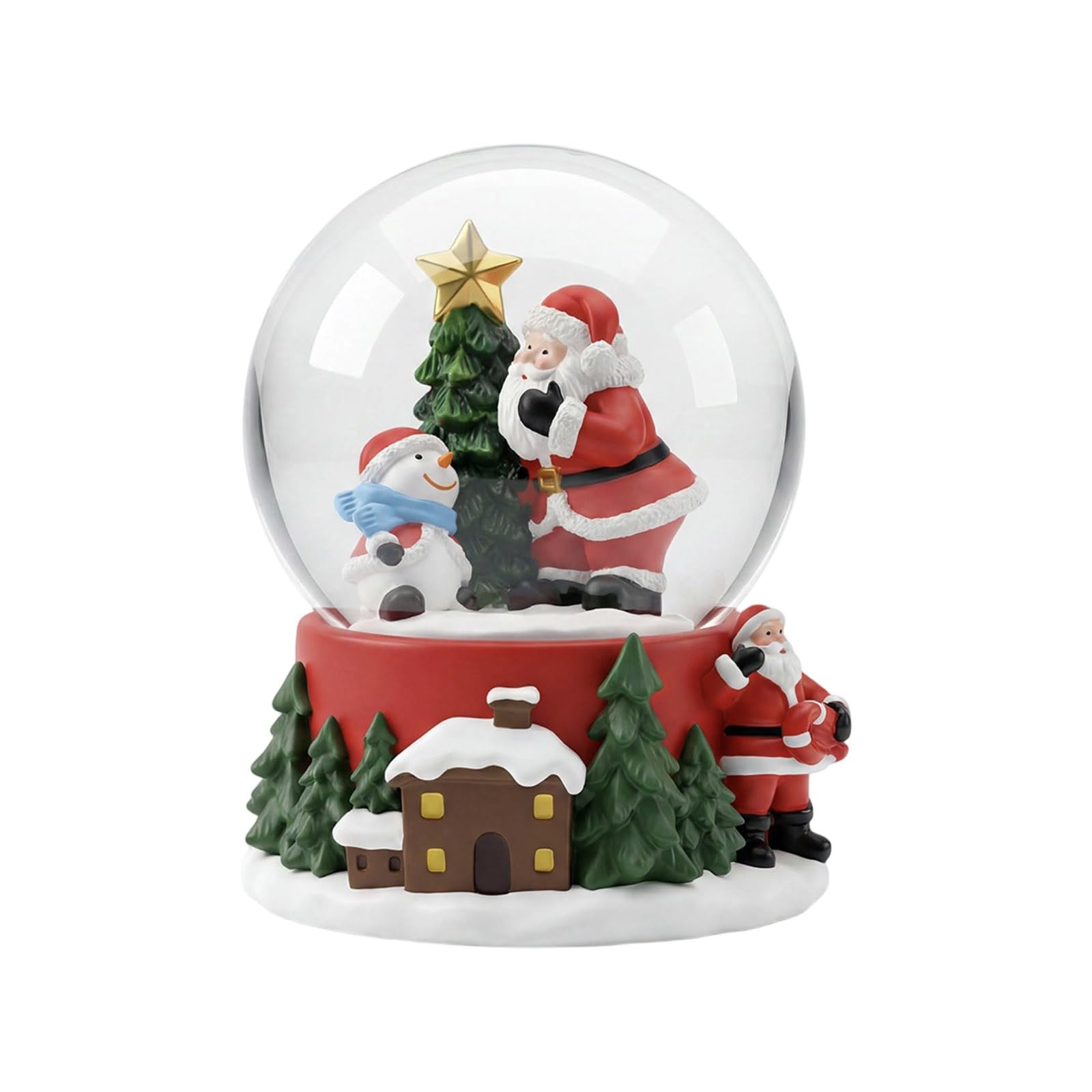 Elnwnnkc D Christmas Snow Ball Ecoration Resin Crystal Ball Ornament For Esktop Mantels Bookshelf Holiday Party Ecoration Le Christmas Rift