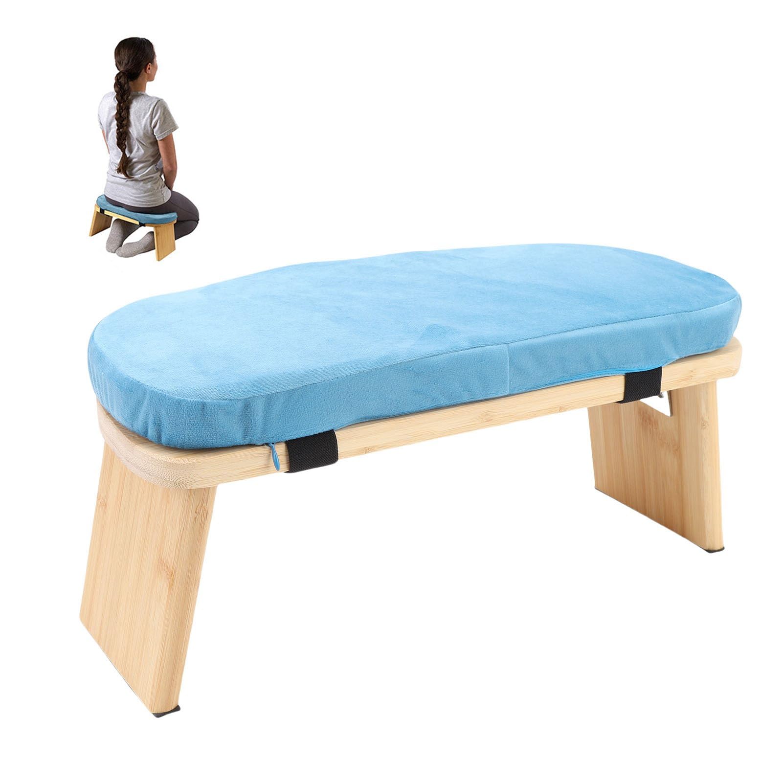 Banco de Meditación de Madera Taburete Ergonómico de Rodillas