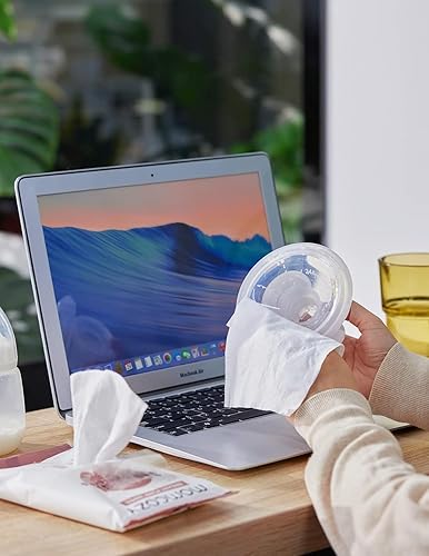 Miniatura 7 de Momcozy Toallitas naturales para extractor de leche para limpieza de piezas de bomba sobre la marcha, 30 unidades (paquete de 3), toallitas de bomba