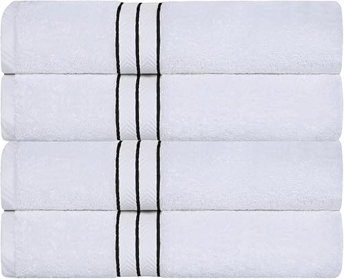 Miniatura 6 de SUPERIOR Juego de 4 toallas de baño de algodón turco ultra afelpadas, toallas para ducha, baño, artículos esenciales para el hogar, spa, baño de