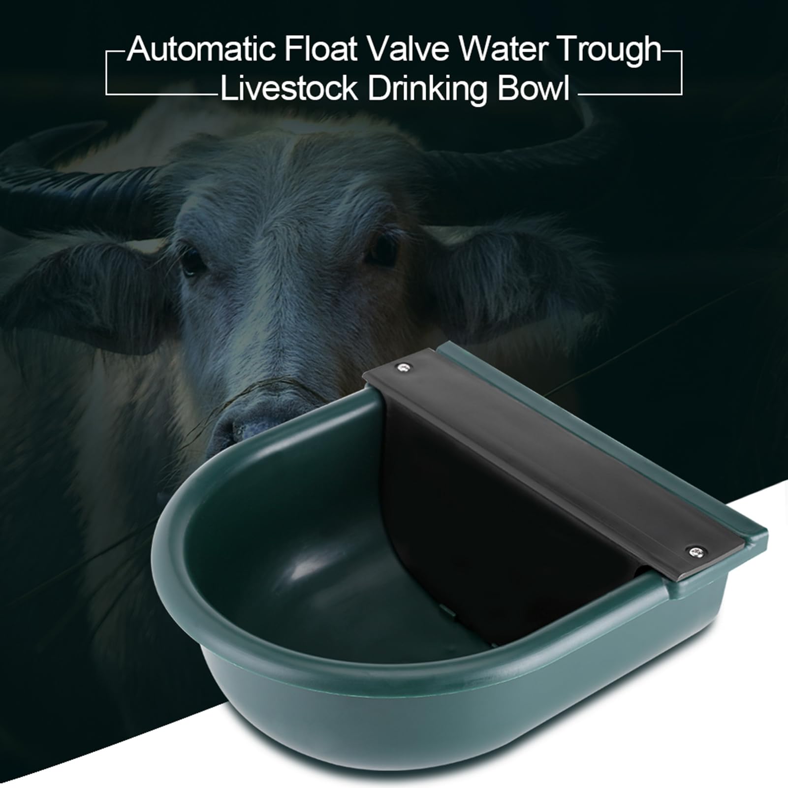 Automatic Livestock Water Trough With Float Valve - 4L Plastic Drinking Bowl For Goats, Sheep, Horses