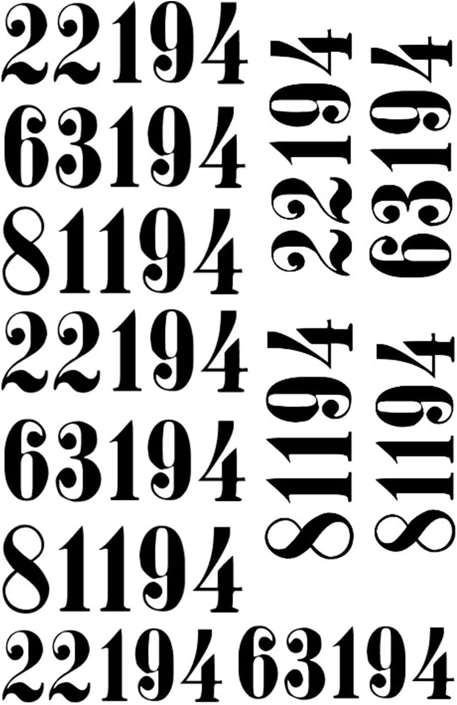 Yejue Cosplay Tattoos Black Number Tattooing Stickers Cosplay Accessory