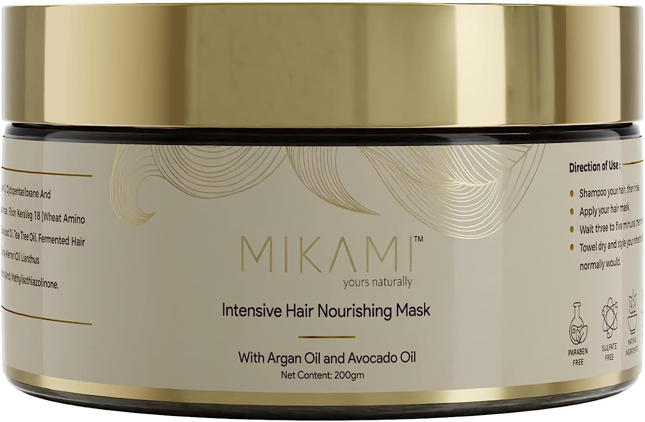 Intensive Deep Nourishing Hair Mask for Dry & Frizzy Hair with Natural Argan Oil, Avocado Oil Hair Mask for Women & Men - 200 Gms