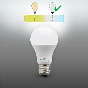 BELL Lighting E27 Edison Dimmable LED GLS Bulbs Natural White 8.1W 6 Pack [Energy Class F]