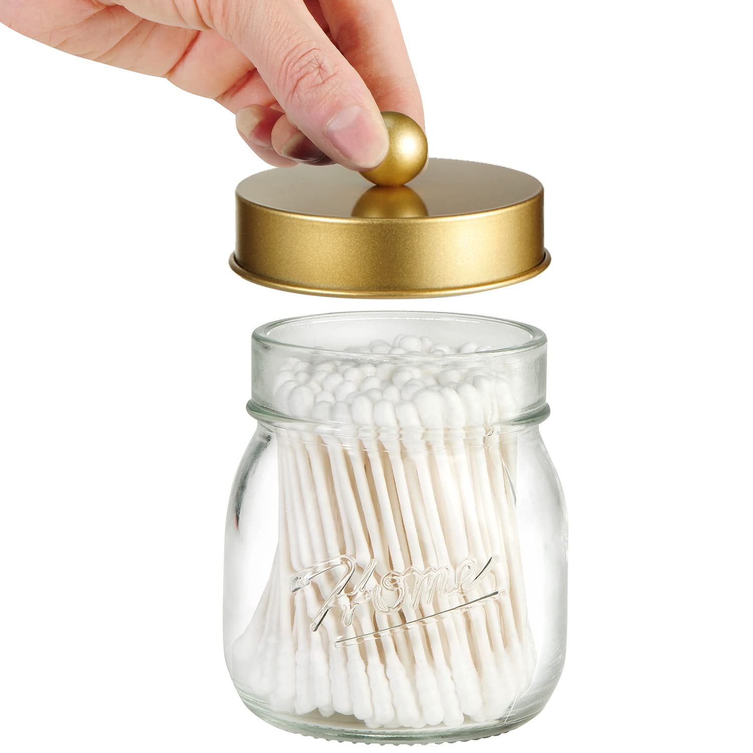 Cotton Ball Jar Acrylic Cotton Swab Holder Clear Bathroom Cosmetic Storage Organ