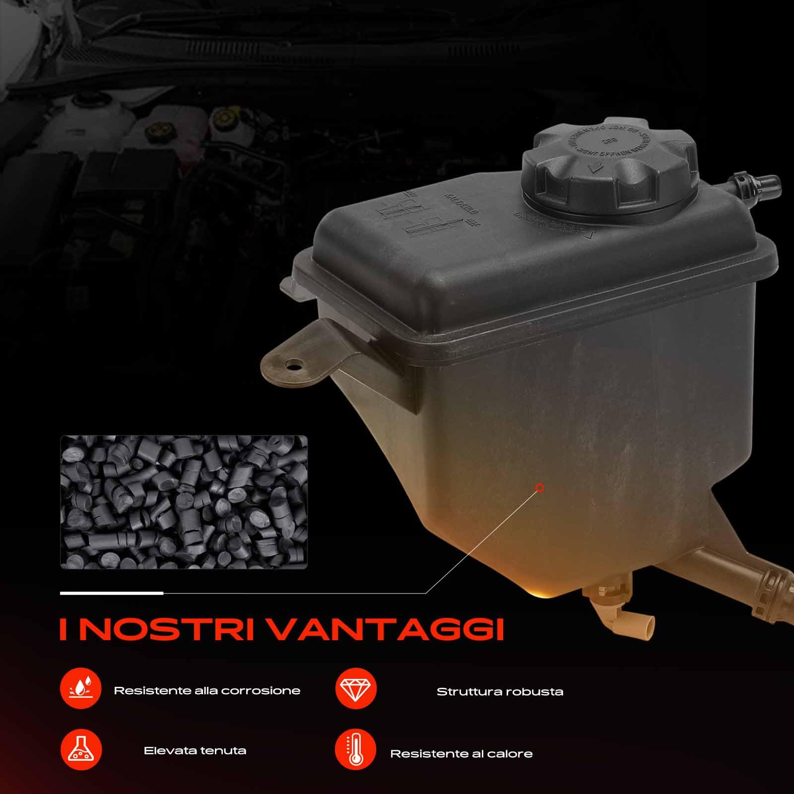 Frankberg Serbatoio di Espansione Refrigerante Benzina Compatibile con Serie 5 E60 2.2L Serie 5 E60 2.5L Serie 5 E60 3.0L Serie 5 Touring E61 2.5L Serie 6 Cabriolet E64 4.4L Replace# 17137542986