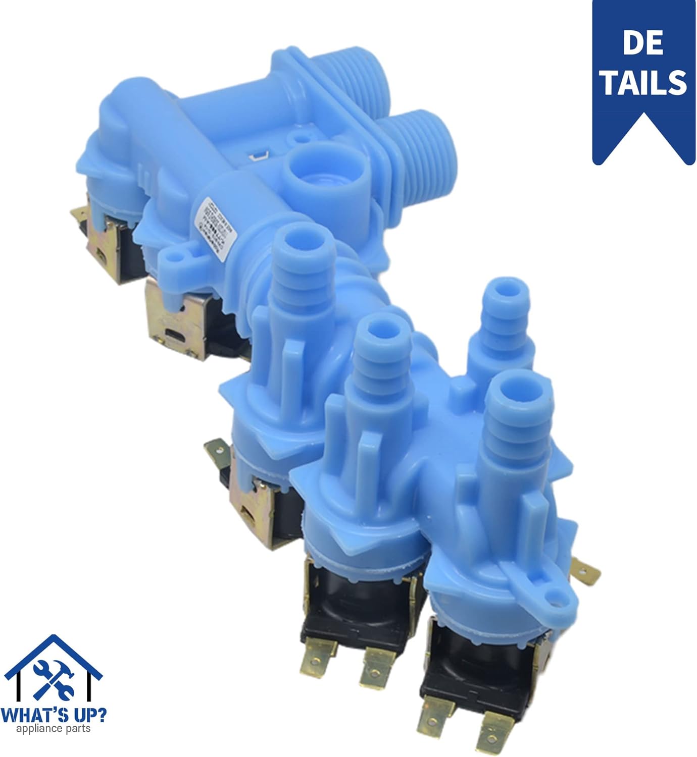 What's Up? W10853723 Washer Water Inlet Valve Assembly Replacement Part for Whirlpool Washers Replaces W10326913 W10326915 W10342320 W10853723VP