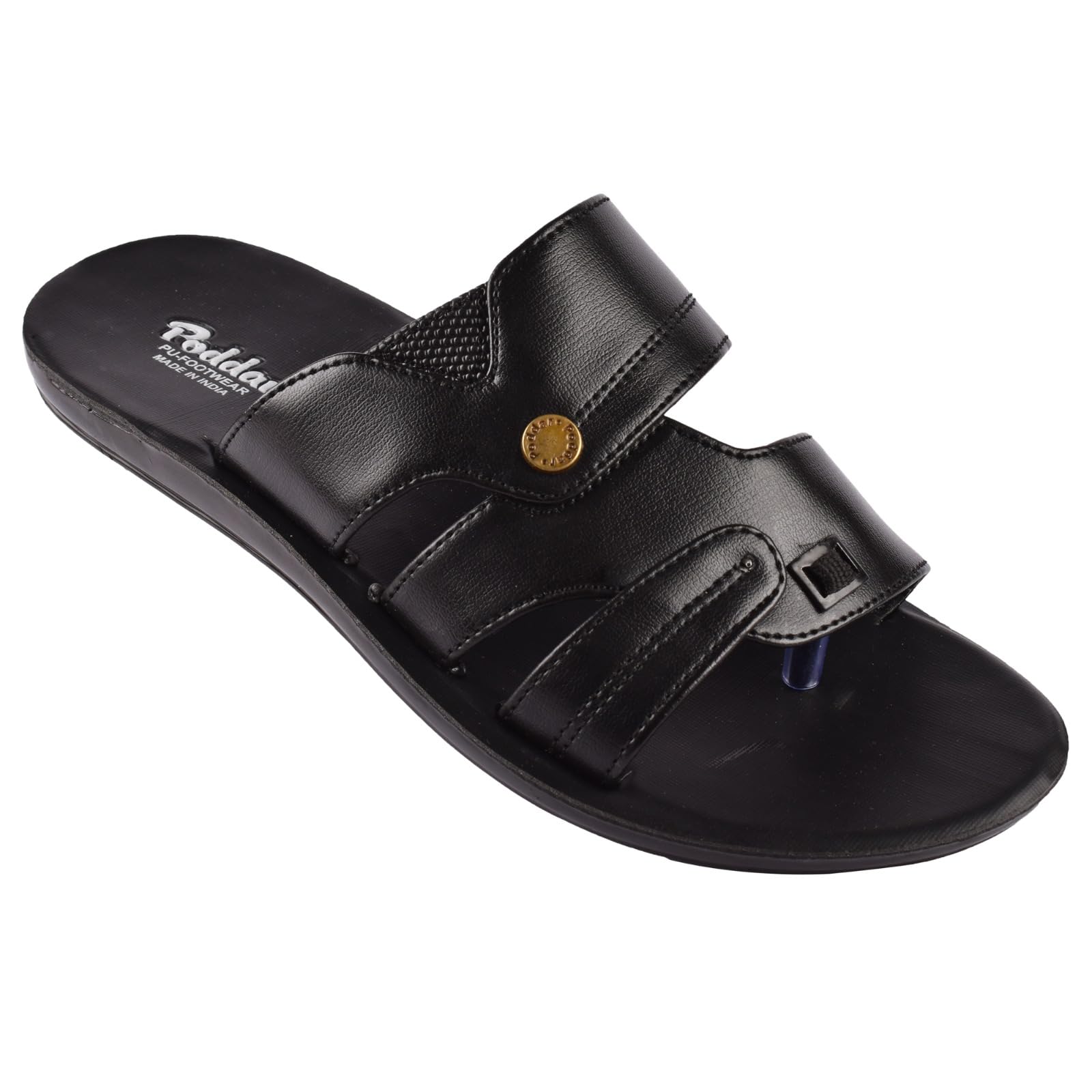 Men’s Toe Loop Slippers with Velcro Strap | Lightweight Comfortable Durable Casual Daily Office Use Slippers for Men-image-25