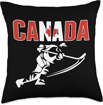 G2T Canada Winter Sports Ice Hockey Canada Ice Lovers Jersey-Canadian Hockey Team Fans Throw Pillow, 18x18, Multicolor