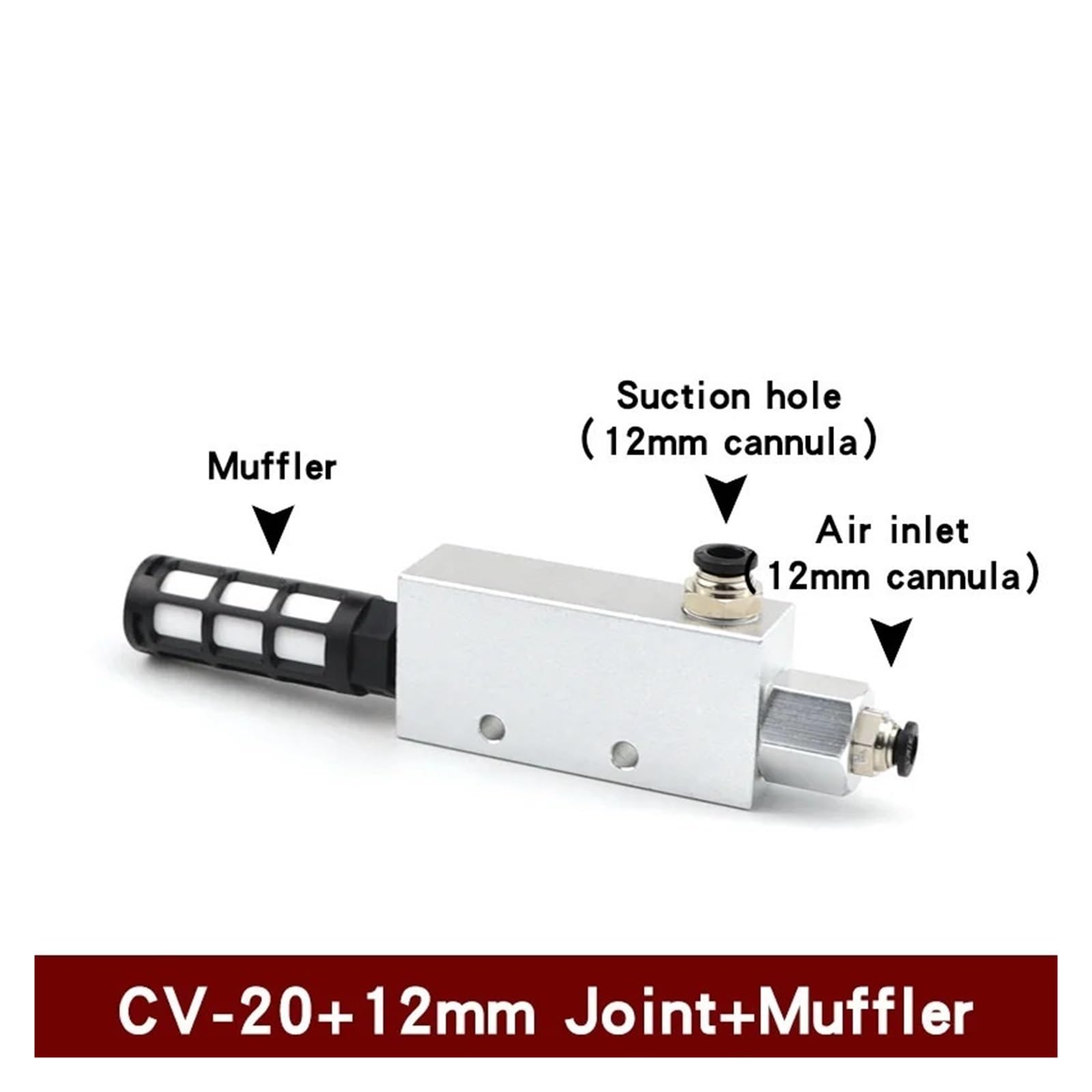 Generador de vacío CV-20HS/25HS, generador de vacío, ventosa, control de presión negativa, válvula de vacío (CV 20HS y 12 mm)