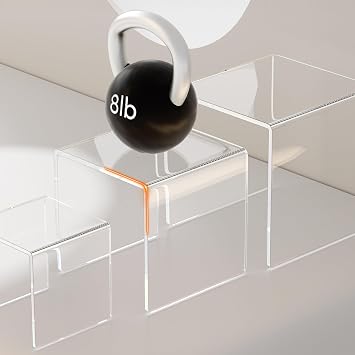 AITEE Clear Acrylic Display Risers: 2 Sets Tiered Display Stand for POP Figures Display, Jewelry Display Riser, Cupcakes Sweet Display Holder Stand, Retail Displays Bridge Showcase - 3