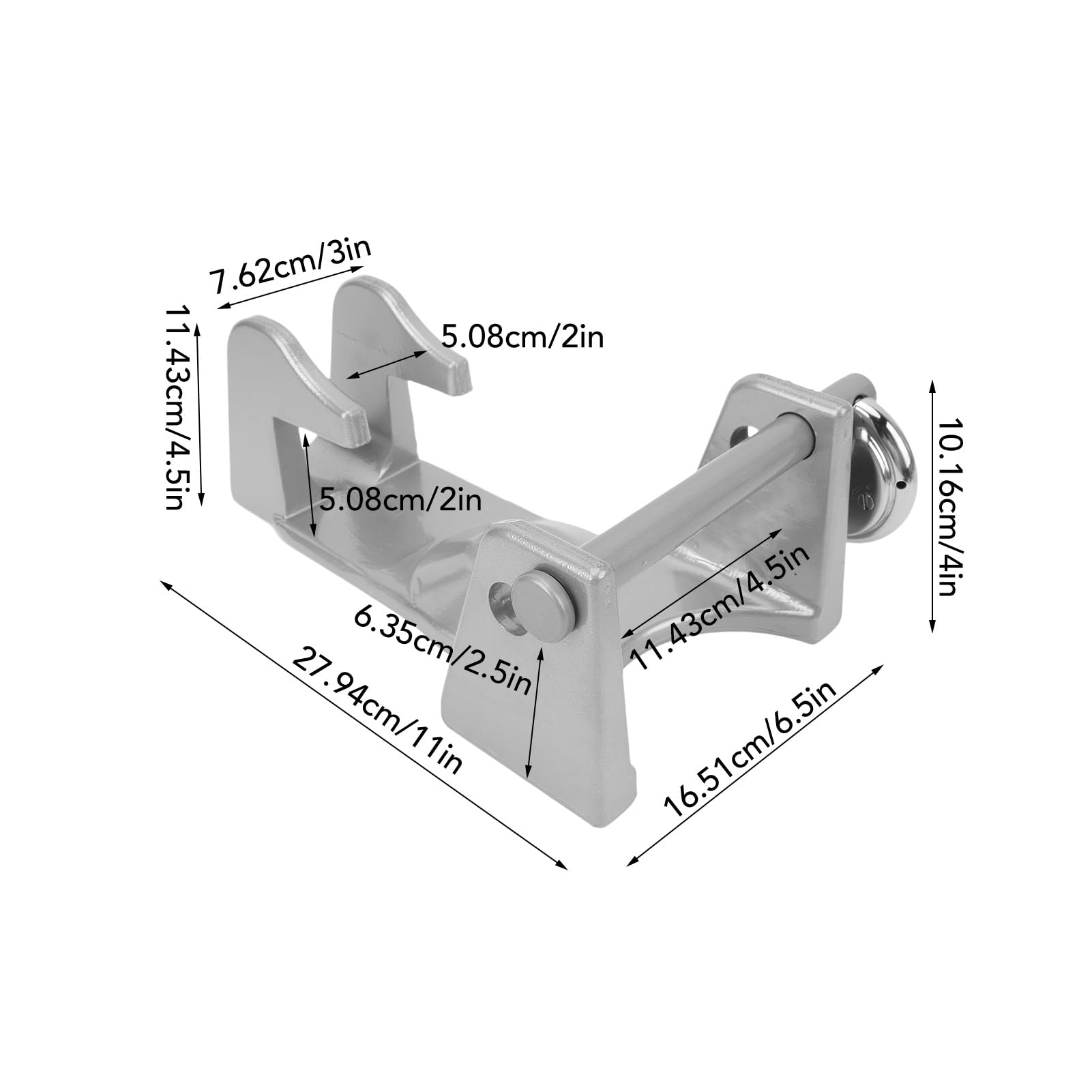 Gooseneck Anhänger Schloss Rostbeständig Verstellbar mit Zahlenschloss für 2 516 Zoll Kupplungen (Silber)