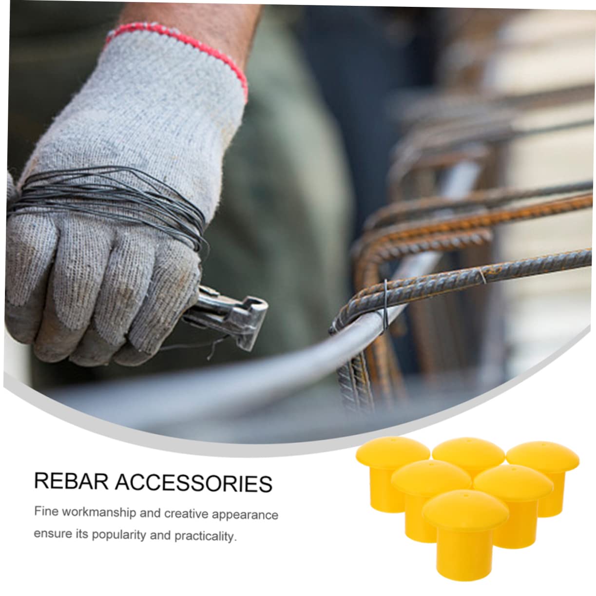 Capuchon de Sécurité pour Barres D’armature Jaune 10-32, 60 Pcs