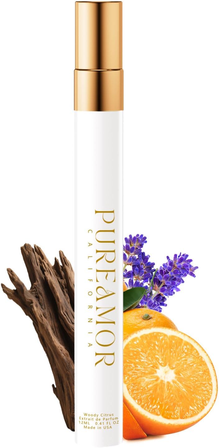 PUREAMOR Pheromones Perfumes Oil Spray - Long Lasting Extrait de Parfum, Fresh Bergamot & Woody Cedarwood Scent, Compliment-Worthy Unisex Pocket Cologne, Travel-Ready Gift, USA Made, 0.41 FL.OZ (12ml)