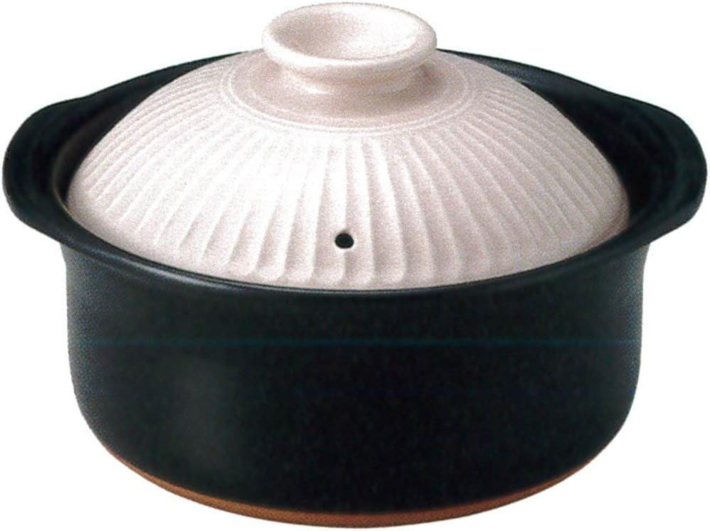 54-93181/2-981176 Rice Pot, Pink, 5-Cup Cooked Rice Pot, 10.2 x 7.3 inches (26 x 18.5 cm), 9.5 fl oz (2,600 cc), For Direct Fire Rice Cooking, Rice Earthenware Pot, Banko Ware