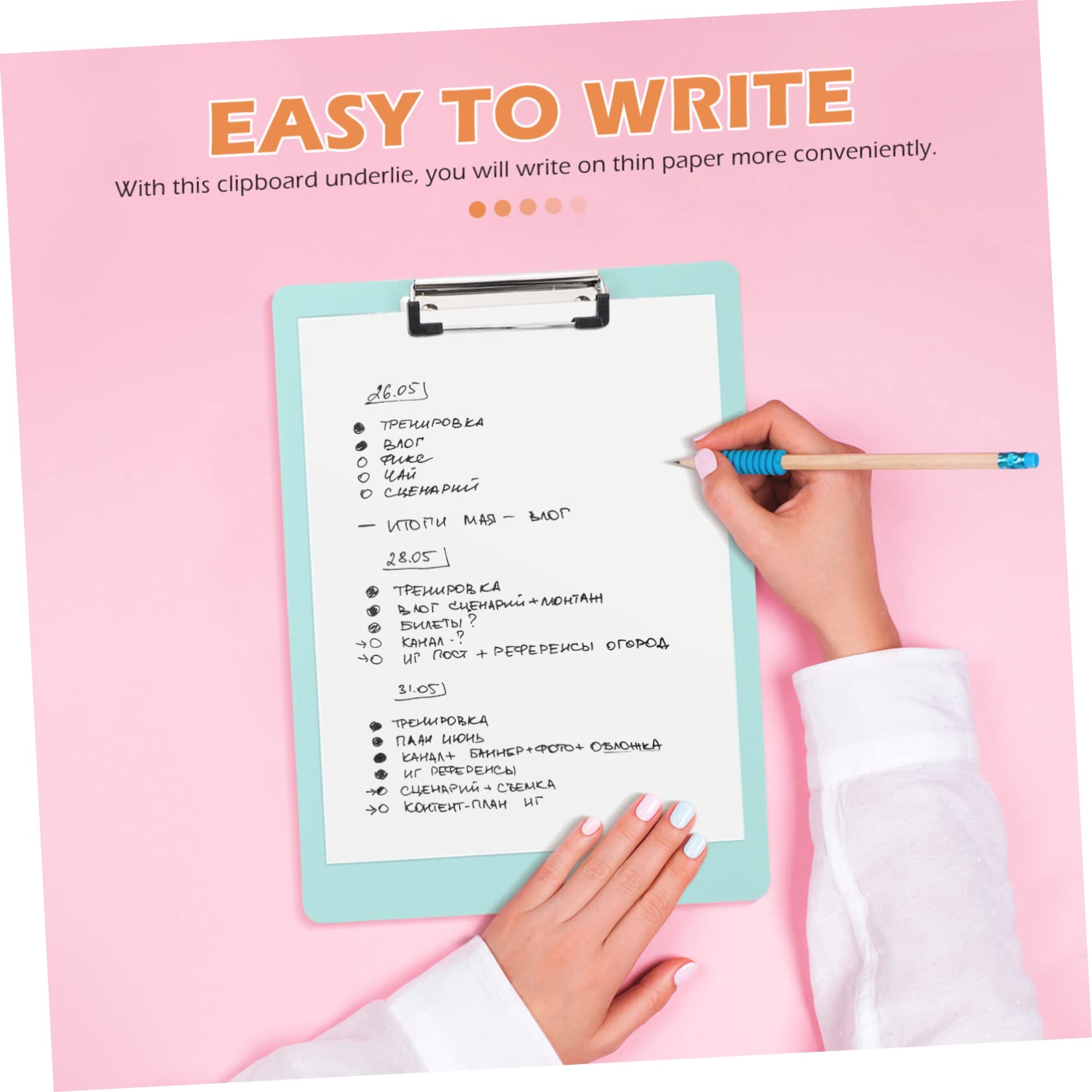 DOITOOL Portapapeles De Plástico De Tablero Portátil Resistente Y Flexible Para Oficina Estudiantes Y Profesores Para Almacenamiento Y Escritura Móvil 2 Piezas X 5