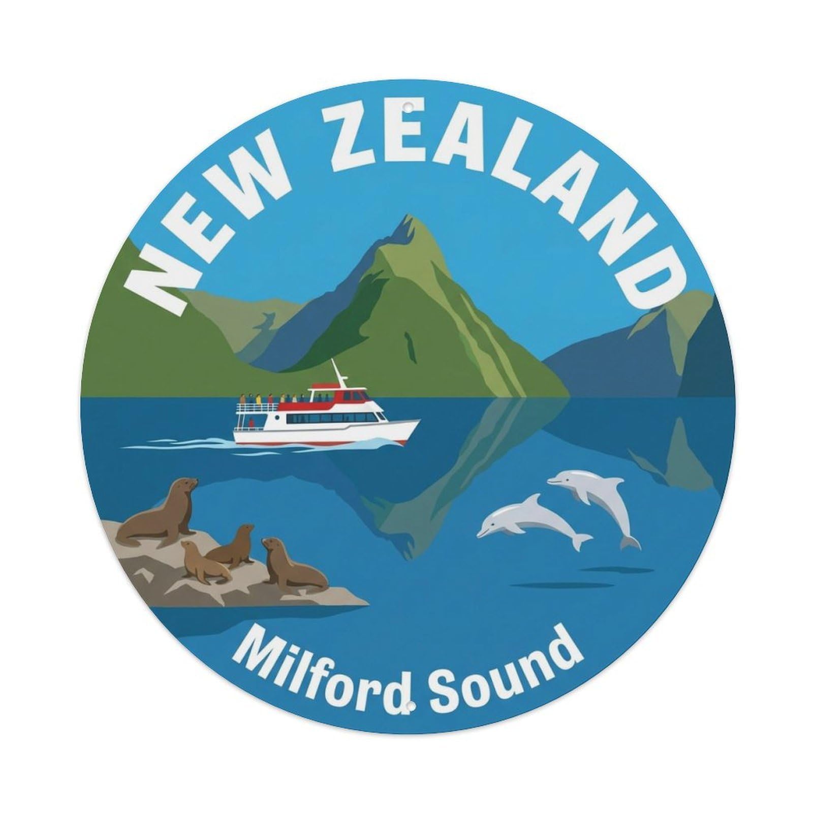 Vintage Travel New Zealand Delight Vintage Metal Tin Sign Plaque Wall Decor for Cafe, Club Bar, Office, Garden Metal Poster 8x8Inch