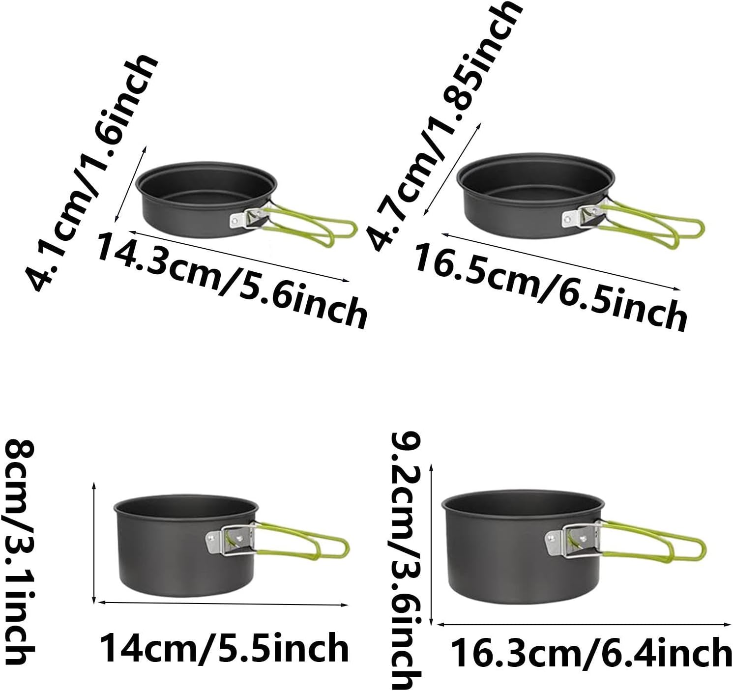 Camping Pot,Portable Non-Stick Griddles Gear | Backpacking Cookware,for Outdoor Kitchen Picnic 2 to 3 People Hiking Backpacking