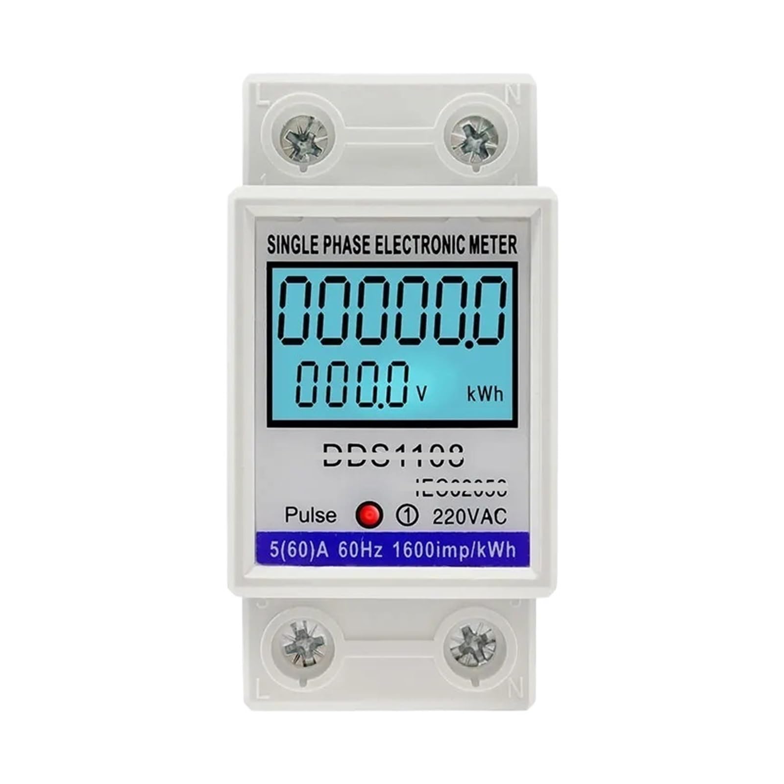 PXQCHAVLN Din Rail Single Phase LCD Digital Energy Meter Voltage Current Power Consumption Counter Electric Wattmeter 220V