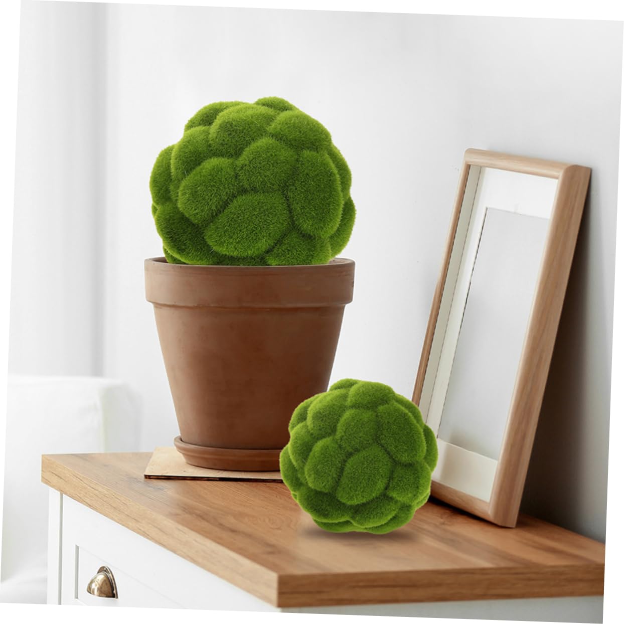 TOPBATHY Bola de Musgo Decorativa Verde 3 Piezas de Plástico