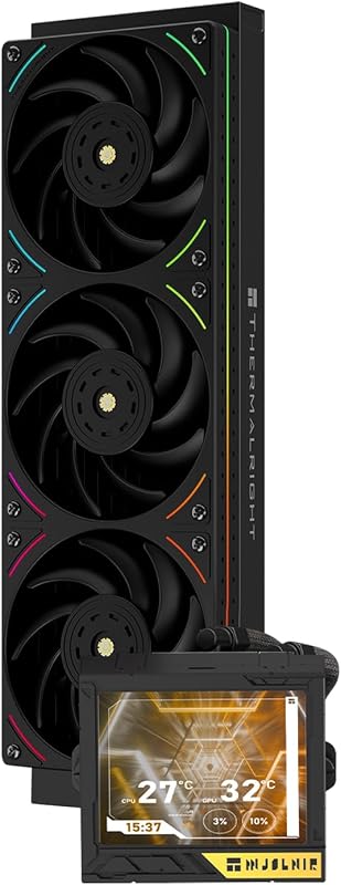 Thermalright-TR Mjolnir Vision 360 UB PRO ARGB AIO 360 Specification CPU Cooler with In-Line Fan, 3.5" 640x480 Resolution LCD Screen for AM4/AM5; Intel lga1851