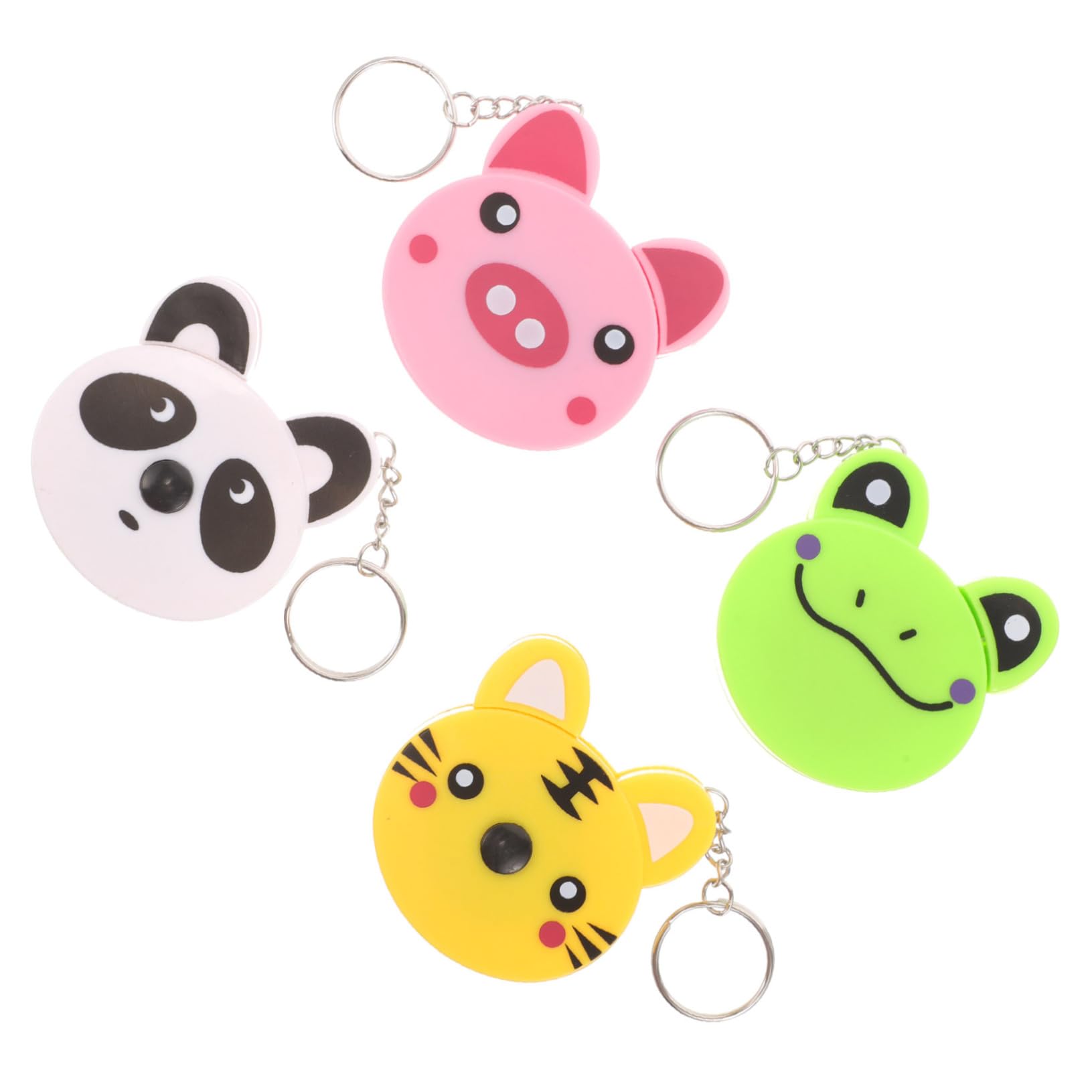DOITOOL 5 Juegos Mini Cinta Métrica De Animales Titular De La Insignia Dibujos Animados Juguetes Hola Medidor Colgante De Cinta Métrica De Metal Retráctil Abs 4 Uds * 5