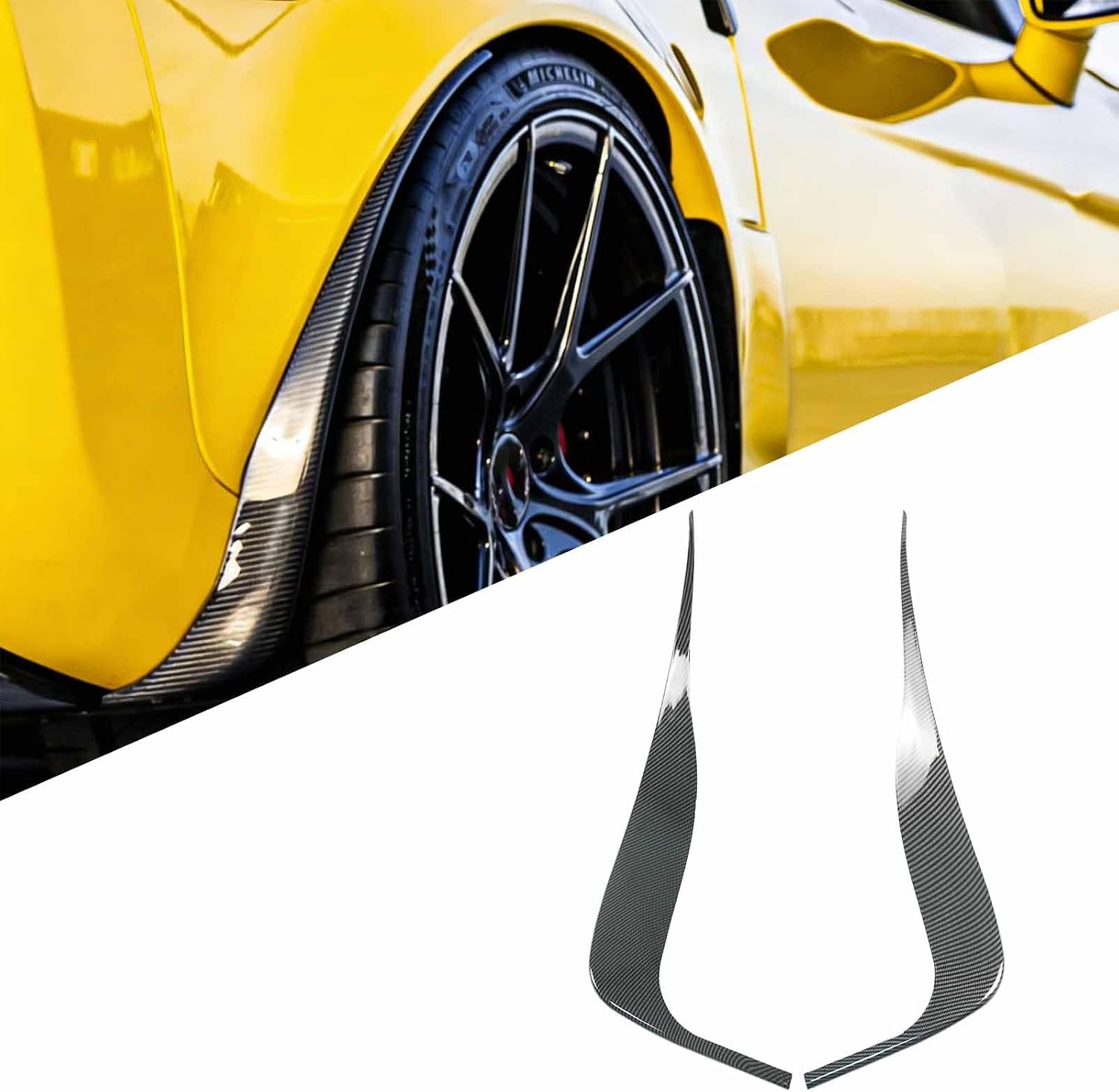 2PCS Rear Mud Flap Fender Flares for Corvette C6 Z06 ZR1 2005-2013 ABS Replacement Extension Splash Guard Wide Body Accessories (Matte Black)