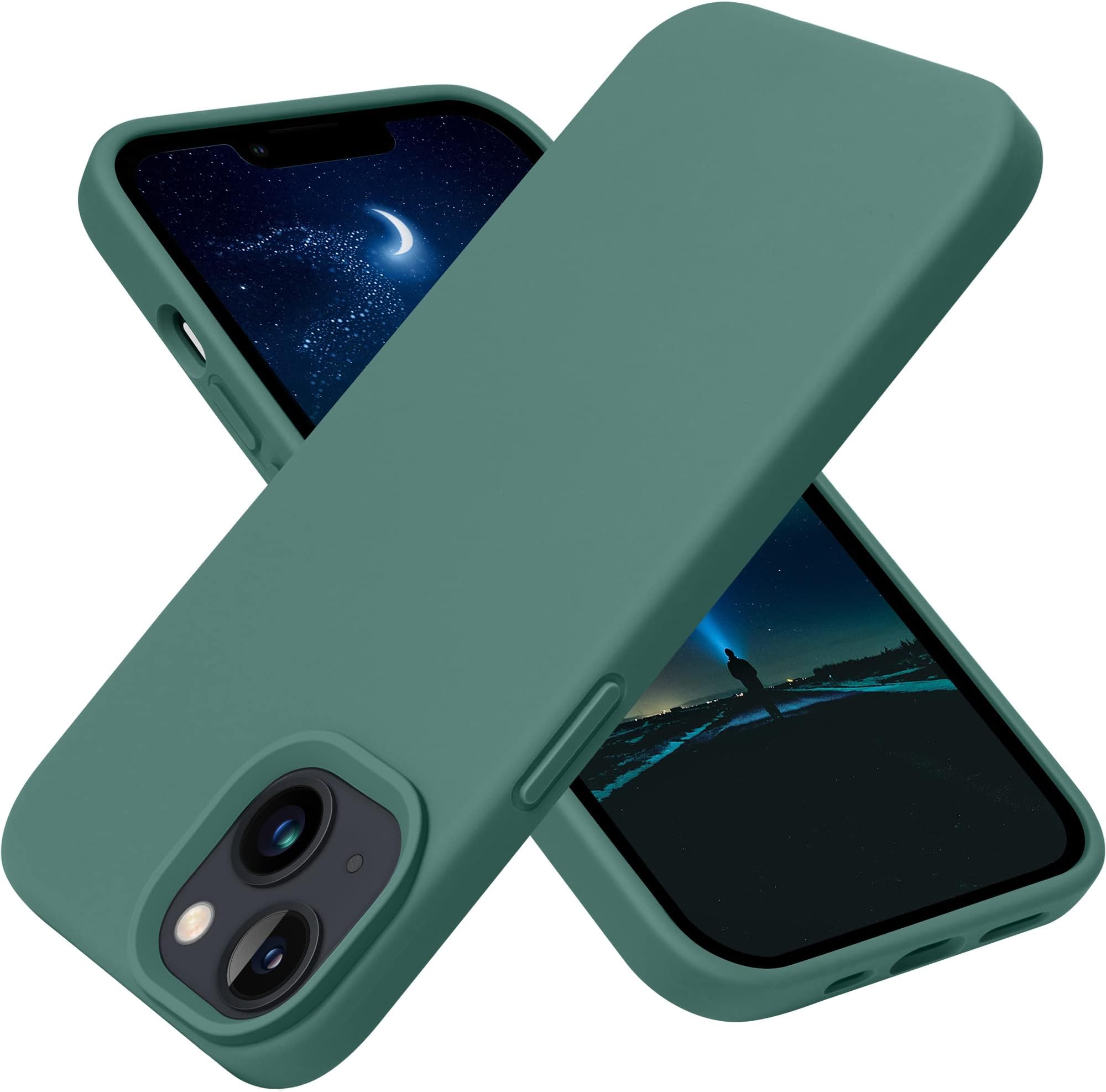 OTOFLY Designed for iPhone 13 Phone Case, Silicone Shockproof Slim Thin Phone Case for iPhone 13 6.1 inch Midnight Green