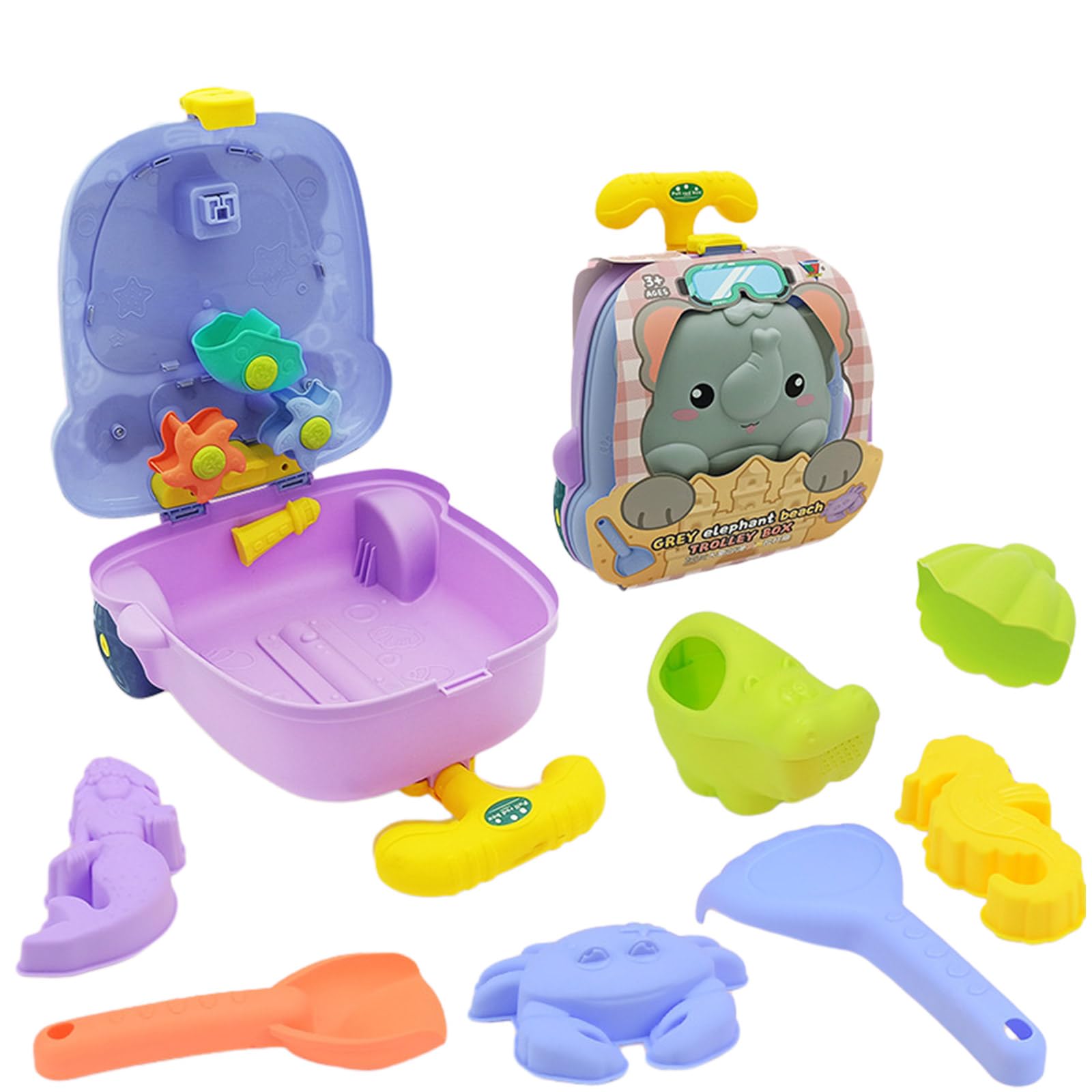 HGENAHGTF Game Set for Toddler Sandcastle Playset Sand Mold Suitcase Toy Kids Gift Sand Building Child Water Play Toy Beach Kids