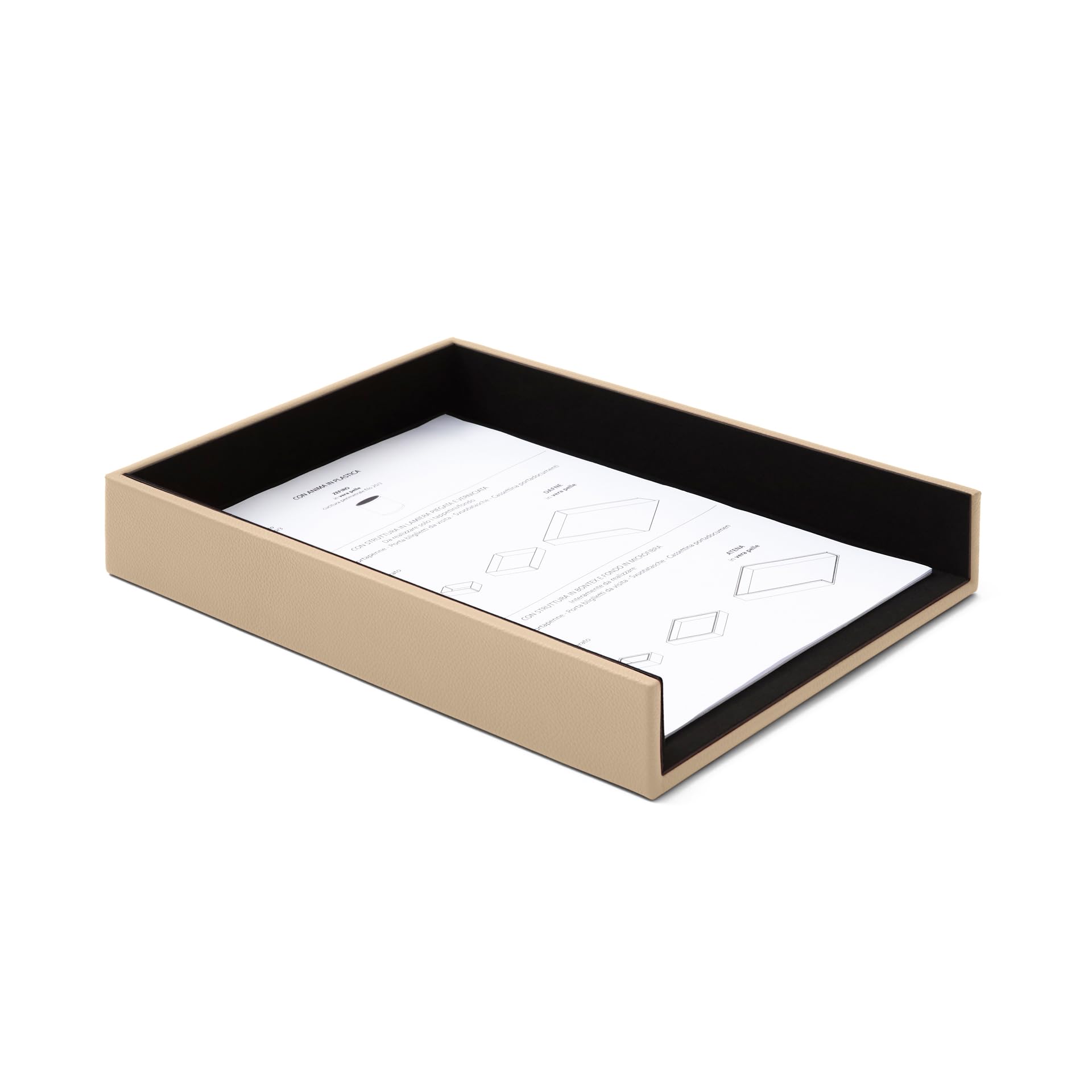Eglooh - Atena - Paper Tray For Desk And Office Real Leather Dark Brown - View #12