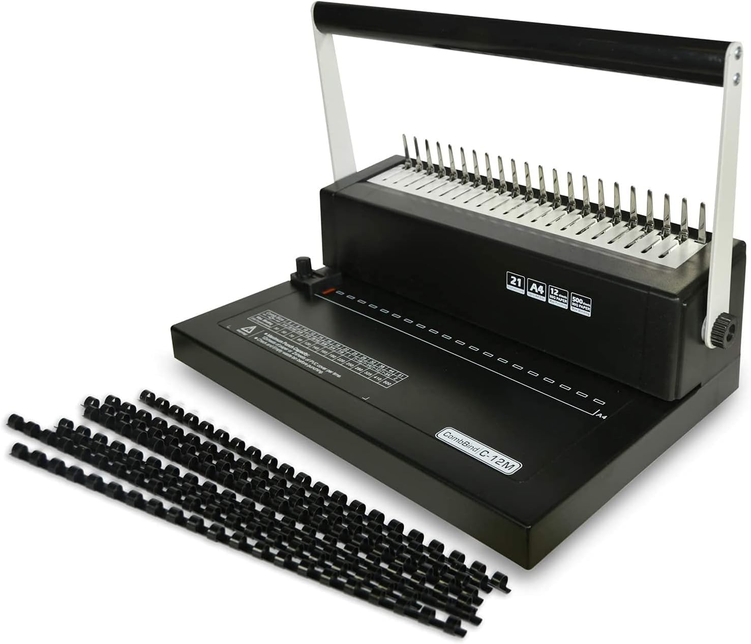 C-12 Comb Book Binding Machine With 21-Hole Punch