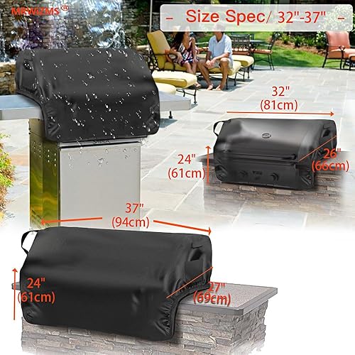 Miniatura 2 de Funda para parrilla de 37 pulgadas integrada, cubierta de parrilla de mesa 37, cubierta de cabeza de cocina y parrilla al aire libre, tela Oxford