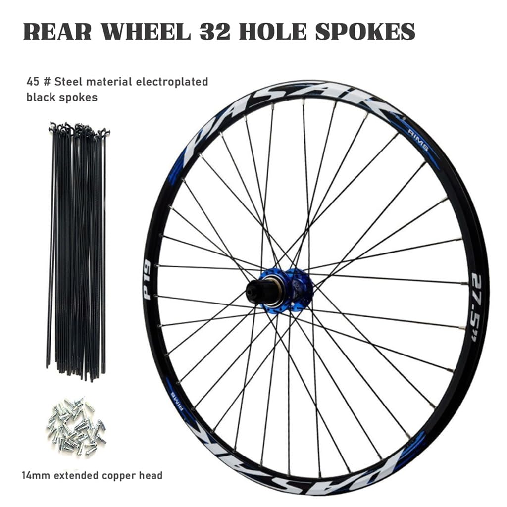 Roues VTT 26 27,5 29 Pouces, Frein À Disque Axe Traversant de 142mm Moyeu À Roulement Scellé HG Jante Avant et Arrière de Vélo for Cassette 7 À 11 Vitesses
