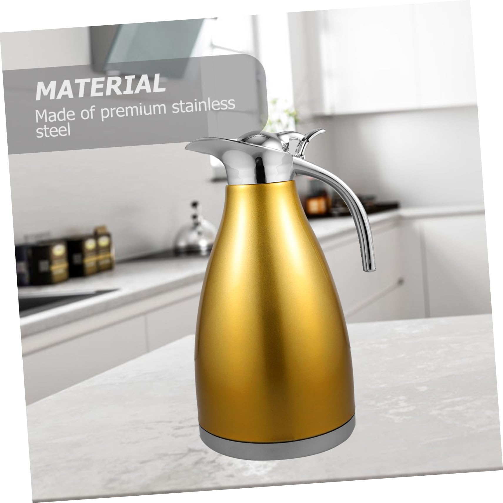 Edelstahl Vakuum-thermoskanne Isolierkanne Warmhaltekanne Gold Doppelwandig Auslaufsicher Für Kaffee Tee Getränke Haushalt