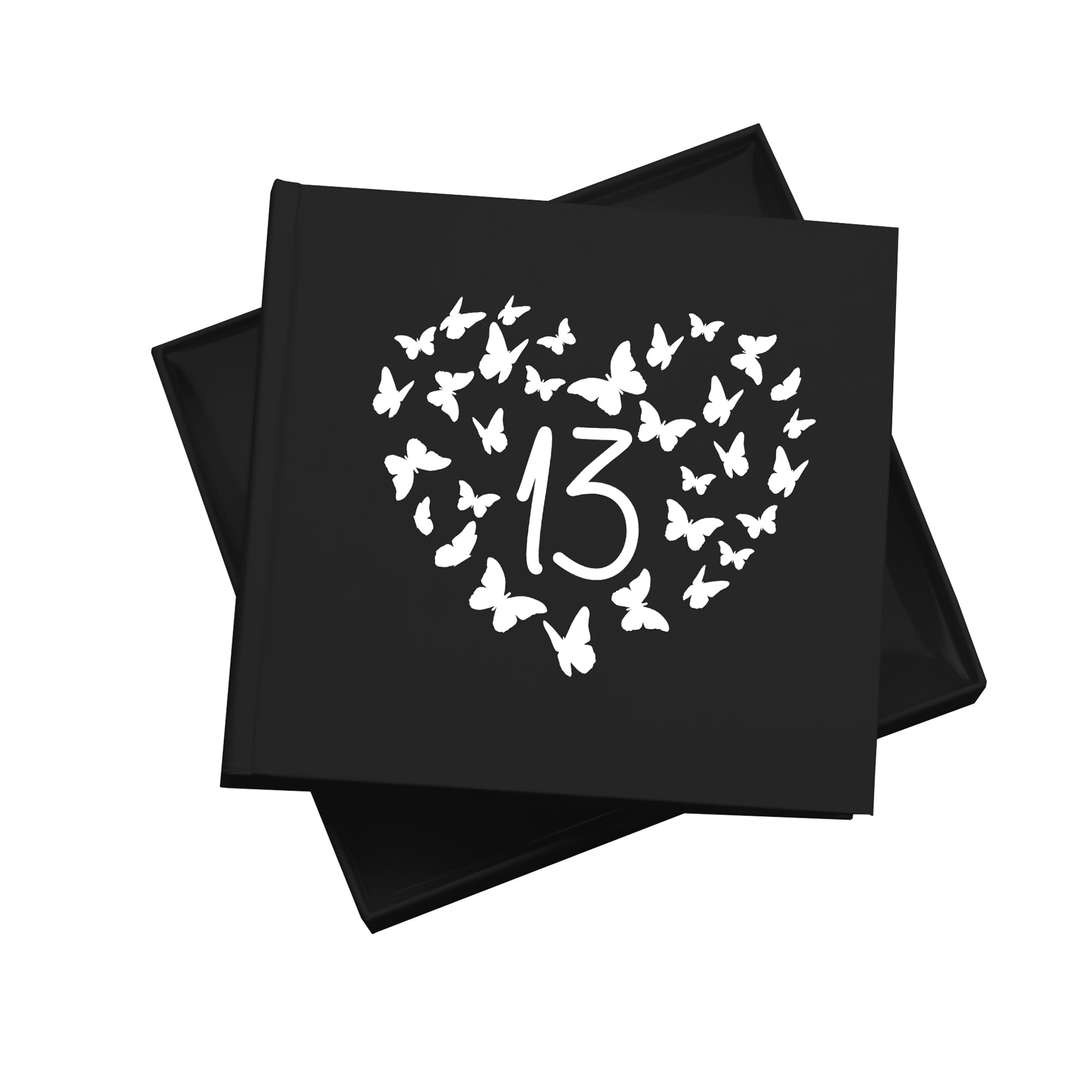13th Birthday Photo Album, Black Butterfly Design, 50 Photos 4"x6", 18.5cm x 19.5cm