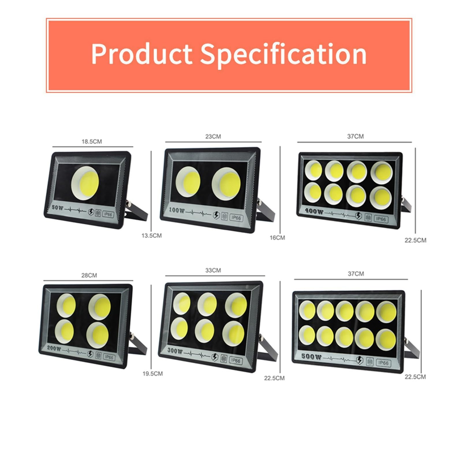 Proiettore a LED per esterni, Proiettore A LED 500W 400W 100W 50W Proiettore Da Giardino For Esterni Impermeabile IP66 Ad Alta Luminosità Faretto Da Parete Faretto Da Parete per porte da garage da gia