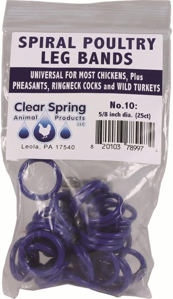 Clearspring Animal Prod-Sprial Poultry Leg Bands- Blue 5/8in 25 Pack