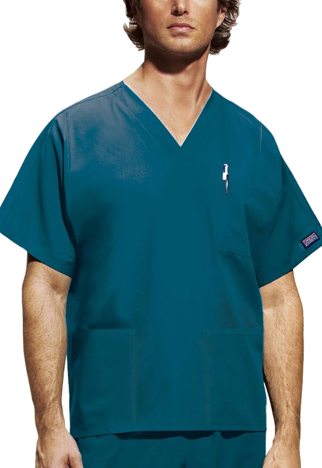 Cherokee Scrub Sets for Women and Men, 6 Pocket Medical Scrubs with V-Neck Top 4876 & Drawstring Cargo Pant 4100