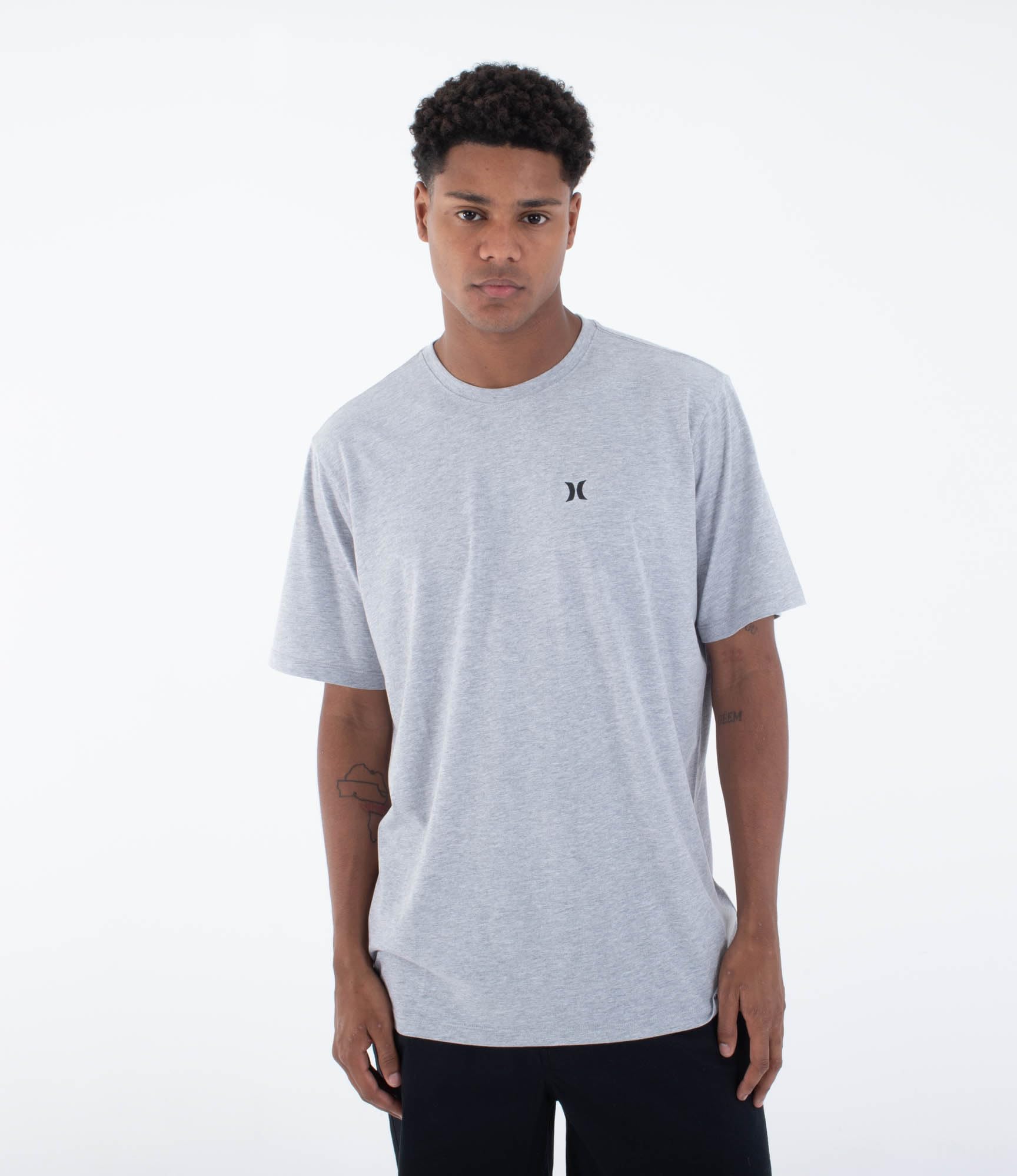 Hurley Mens Icon Tee T-Shirt, Dk Heather Grey, XL EU