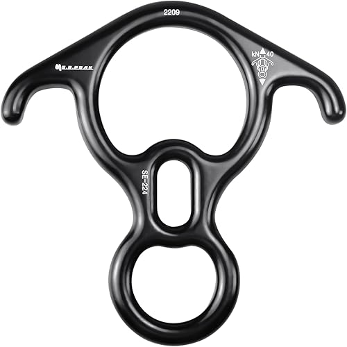 Miniatura 23 de 30kN/35kN/40kN Rescate Figura 8 Descender Engranaje de escalada Equipo de descenso Dispositivo de rappeling de placa de aparejo para escalada